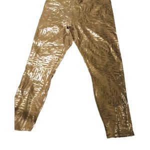 FABLETICS XXL Silver metallic embossed leggings NWT